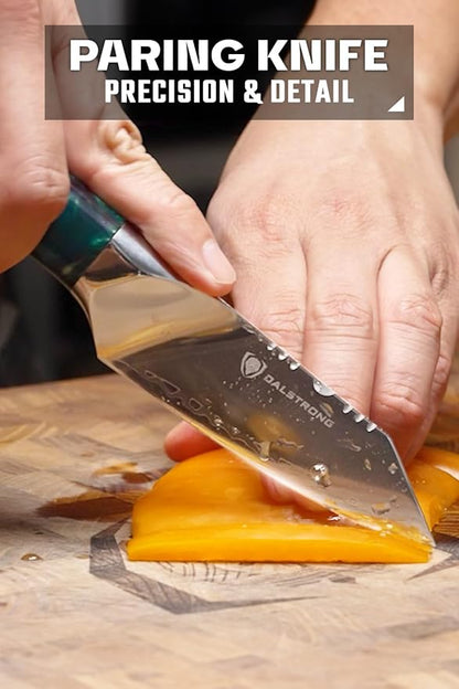 Dalstrong Paring Knife - 4 inch - Valhalla Series - 9CR18MOV HC Steel - Celestial Resin & Wood Handle - Professional Kitchen Knife Gift - Razor Sharp - w/Leather Sheath