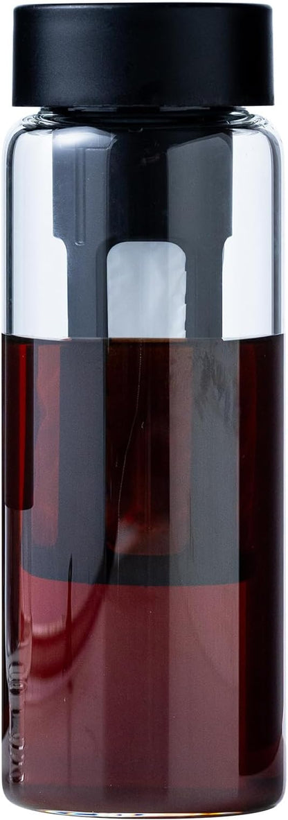 19oz Cold Brew Bottle, Cold Brew Maker with Removable Filter, BPA - Free Portable Cold Brew Tea Bottle for Iced Tea, Cold Brew & Fruit Infusion (Black)