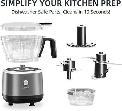 Mini Food Processor and Vegetable Chopper, Electric Food Chopper for Baby Food Maker, 4/0.5 Cup Double Containers for Salad, Carrot, Garlic Press, Hard Cheese