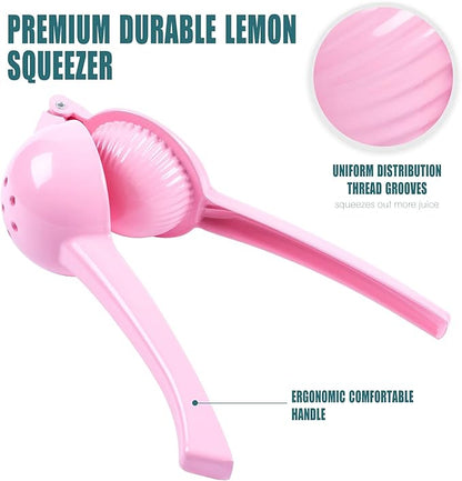 Manual Juicer Citrus Lemon Squeezer, Fruit Juicer Lime Press Metal, Professional Hand Juicer Kitchen Tool(Pink）