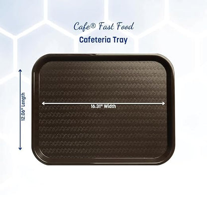 Carlisle FoodService Products CT121669 Café Standard Cafeteria / Fast Food Tray, 12" x 16", Chocolate