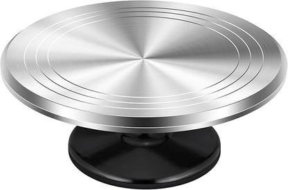 Kootek Aluminium Alloy Revolving Cake Stand 12 Inch Rotating Cake Turntable for Cake, Cupcake Decorating Supplies