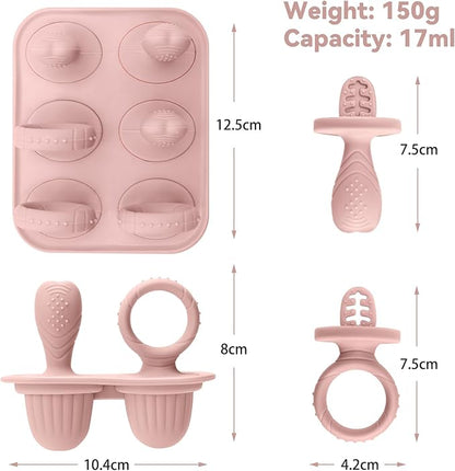 Silicone Baby Popsicle Molds with Sticks, Mini Popsicles Molds for Babies Breastmilk Popsicle Molds for Teething Relief, Frozen Treats Maker Popsicle Maker Ice Pop Mold for Toddlers Kids