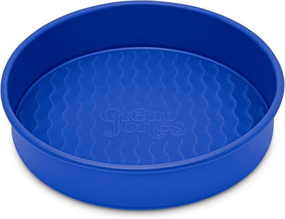 Great Jones Patty Cake (Blueberry) | Nonstick 9-Inch Round Cake Pan | Heavy-Duty Aluminized Steel | Easy Release Coating | Oven-Safe Up to 450°F | Even Heat Distribution | Dishwasher-Friendly