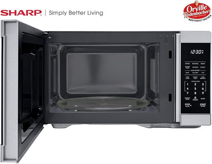 SHARP Countertop Microwave Oven with Removable 12.4" Carousel Turntable, 1000 Watt, 1.1 Cubic Feet, Stainless Steel