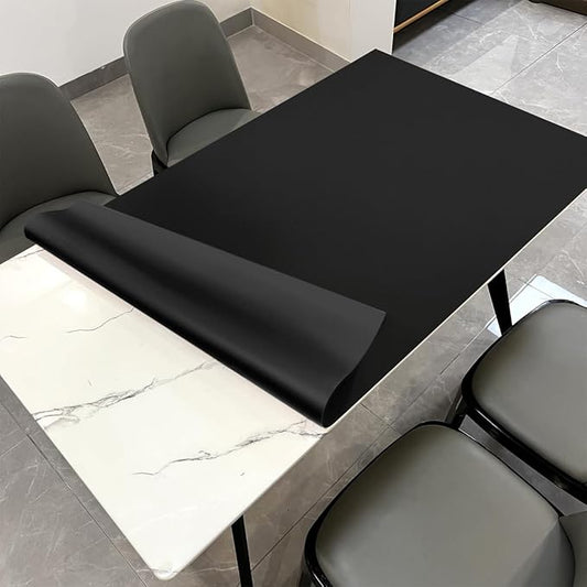Wood Table Protector Pad - 36x96 Inch Waterproof Easy to Clean Can Conceal Flaws Protector The Table Top from Scratches Used for Dining (Black+Black 36x96)