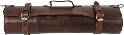vintage crafts Genuine Buffalo Leather Knife Roll Set Chef's Knife Holder Cutlery Sheath Artist Case Organizer Storage bag Travel Friendly Gift for Men & Women Portable chef knife cases Organizer