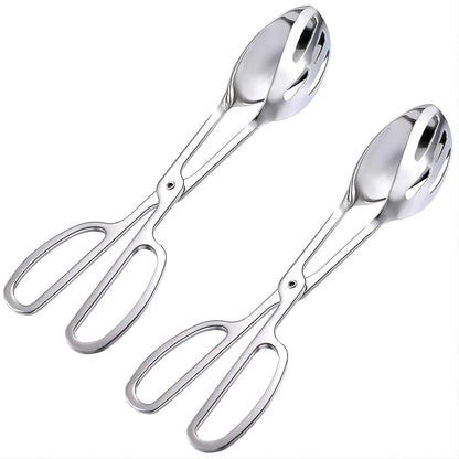 REDANT 2-Pack Metal Serving Tongs for Cooking - Scissor Handle Kitchen Tongs for Salad, Cake, Bread, Toaster & Steak - Buffet & Party Serving Utensils for Catering, Baking & Cooking (10 Inch)