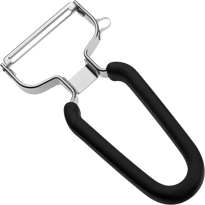LURCH Germany Universal Ultra Sharp Stainless Steel Vegetable Y Peeler for Potatoes, All Fruits & Veggies | Non-Slip Comfortable Handle | 5.1 x 2.3 Inches / 13 cm x 6 cm - Black