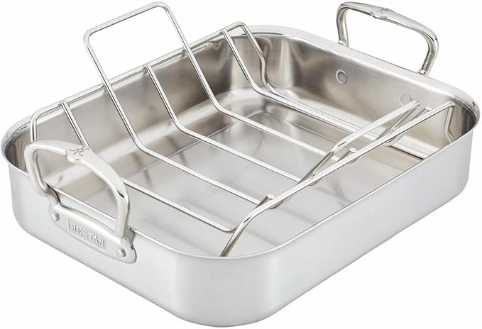 Hestan Provisions – 16.5" Classic Clad Roaster with Stianless Steel Rack
