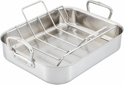 Hestan Provisions – 16.5" Classic Clad Roaster with Stianless Steel Rack