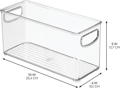 iDesign Stackable Pantry Bins, 2 Small, 2 Medium, and 2 Large Bins, 6 Pack, Clear, Made in USA