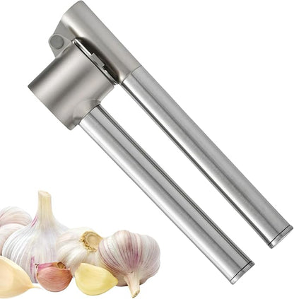 Garlic Press, Garlic Mincer, Ergonomic Handheld Garlic Crusher, Dishwasher Safe Stainless Steel Kitchen Tool
