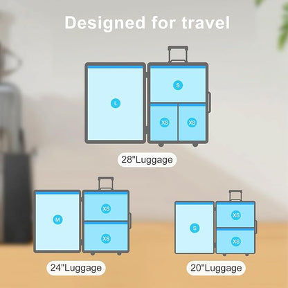 Vacuum Travel Bags Combo 6 Pack - Space Saver Vacuum Storage Bags for Clothing, Blankets, Pillows - Travel Essentials