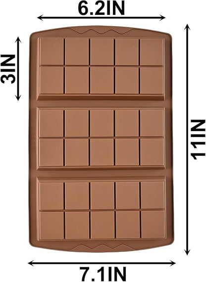 1 Pc Chocolate Bar Mold, 10 Snap 4/5 Inch Deep Large Chocolate Mould Silicone Break Apart Thick Silicone Molds for Candy, Dubai Pistachio, Snacks and Desserts