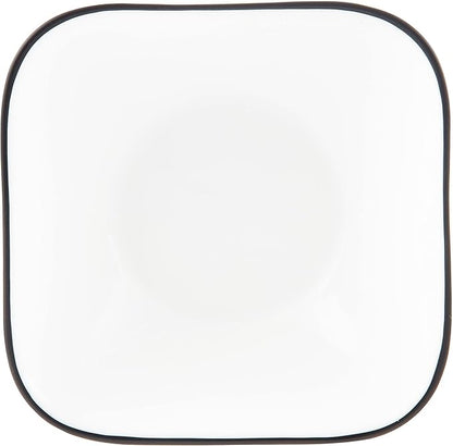 Corelle Vitrelle 6-Piece (22-Oz) Cereal Soup Bowls, Triple Layer Glass and Chip Resistant, Lightweight Square Dinnerware Bowl Set, Simple Lines