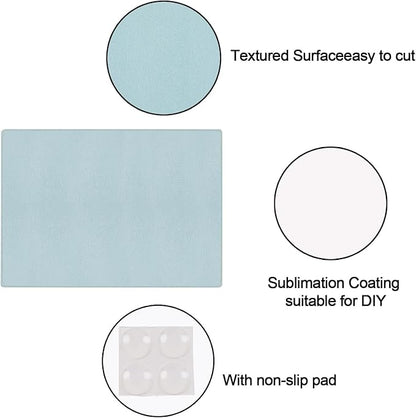 2 Pcs sublimation cutting board blanks，11 x 7.87 Inch sublimation cutting boards，Textured Sublimation Anti Slip Cutting Board Heat Scratch Resistant Blank Cutting Board