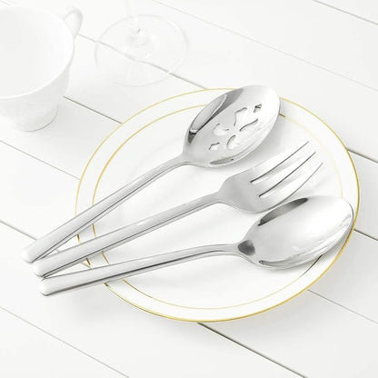 Serving Spoon x 2,Slotted Serving Spoon x 2,Serving Forks x 2,RTT 9 Inch Stainless Steel Catering Serving Utensils for Party Buffet Dinner Banquet Cooking Kitchen Basics,Mirror Finish Flatware