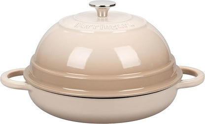 Cast Iron Enameled Dutch Oven Pot with Lid for Bread Baking, Bread Oven, 6 Quart, Latte
