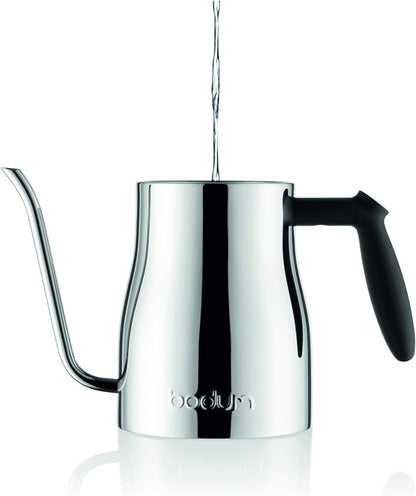 Bodum Bistro Gooseneck Stovetop Water Kettle, Chrome, 34 Ounce