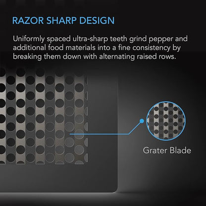 AC Infinity Grinder Card, Black Aluminum Milling Tool with Manual Grater Surface for Pepper, Spices, and Tea