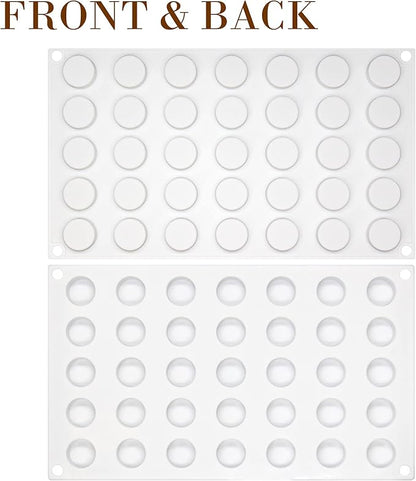 Flat Round Disc Silicone Mold Baking Tray 2 Sizes for Mini Tart Cookie Dessert Chocolate Caramel Candy Epoxy UV Resin Jewelry Soap