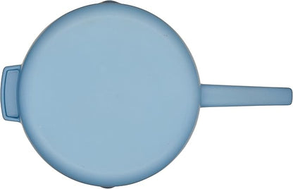KitchenAid Enameled Cast Iron Frying Pan/Skillet with Helper Handle and Pour Spouts, 12 Inch, Blue Velvet