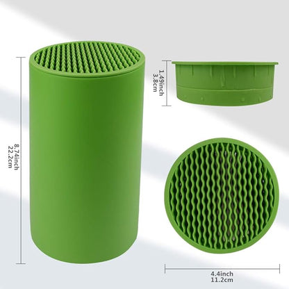 Universal Knife Block Holder Multi-Functional Resin Knife Storage Slot to Protect Blades Detachable for Easy Cleaning Kitchen Knife Holder for Counter Top (Green)