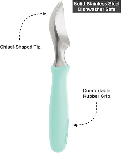 BALCI Ice Cream Scoop - Heavy Duty Stainless Steel Icecream Scooper With Non-Slip Rubber Grip - Professional Metal Ice-Cream Spade - Dishwasher Safe – Mint