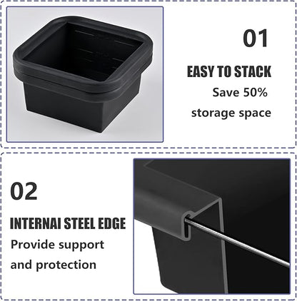 2 Cup Silicone Freezer Trays with Lid 4 Pack Silicone Freezer Molds Soup Containers Make 4 Perfect Soups, Broths, Stews, Sauces, Curries (Black)