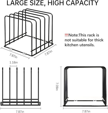 Cutting Board Organizer(1 Pc),Kitchen Cabinet Dividers for baking sheets,Bakeware Holder with 5 Slots,Space Saving,for used to Baking Tray and Chopping Storage