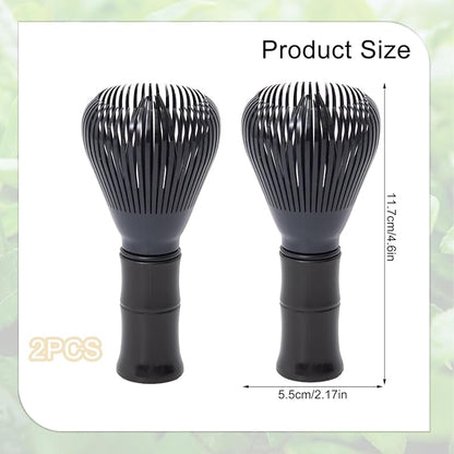 Resin Matcha Whisk Traditional Japanese Chasen Matcha Tea Whisk Gifts for Tea Lovers Reusable Plastic Matcha Whisk for Authentic Tea Preparation (Black+Black)