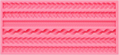 Silicone Pie Crust Molds, Knit Rope Lace Chain Chocolate Molds, Cake Decoration Fondant Baking Mold for Pastry Pies Candy Sugar Craft Gum Paste Cookie Clay Resin