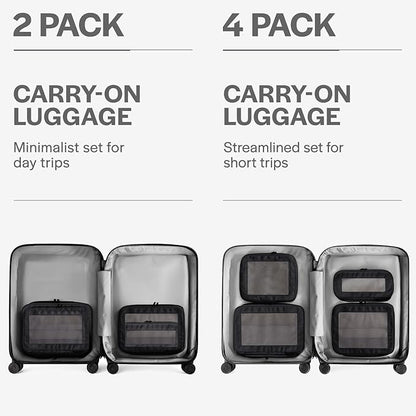 Aerotrunk Compression Packing Cubes for Travel - Luggage Organizer Bags - Double Zipper Packing Cubes for Suitcases (2-Pack, Black)