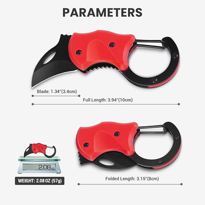 Cool Folding Knife Box Cutter, Small Pocket Knife for Men with 1.34 inch Sharp Blade, EDC Knives Tool for Everyday Carry, Great Gift for Women Men (Red)