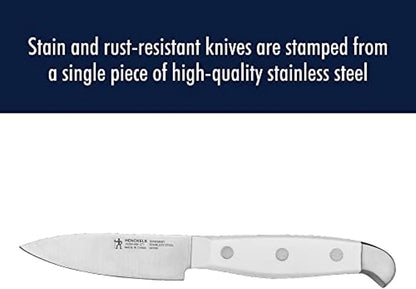 HENCKELS Statement Razor-Sharp 15-Piece White Handle Knife Set with Block, German Engineered Knife Informed by over 100 Years of Mastery