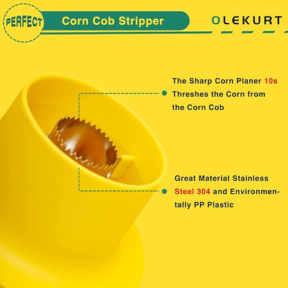 Corn Stripper and Peeler Tool with Bowl, Quick & Safe Corn Kernel Cutter for Shucking Corn on Cob, Comes with Non-Slip Safety Handle (Yellow)