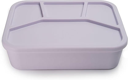 Ullabelle Leak Proof Bento Box Food-Grade Silicone Bento, BPA, Phthalate, Lead, & PVC Free - Bento Lunch Box for Daycare, Kids, & Adults - Leak Resistant Sets With Lids Snack Box Container (Lilac 4)