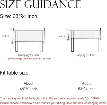 ISAENNE Designer Vintage Linen Elegant Long Tablecloth Rectangle,Chinoiserie Floral Table Cloth,Anti-Wrinkle Decor Table Cover for Dining Thanksgiving Kitchen Christmas,63"*94"-Segerman B