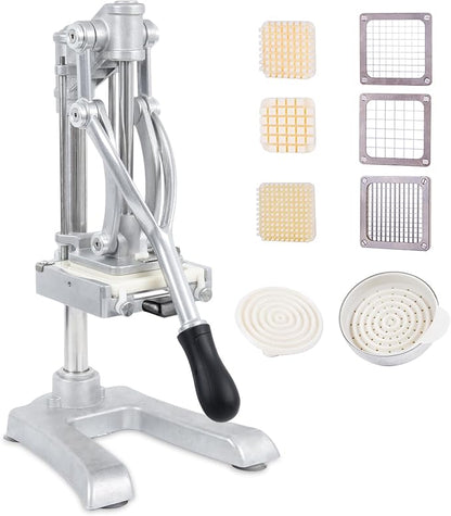 Commercial Vegetable Fruit Chopper, Hand Press Juicer, Professional Citrus Juicer for Lime Lemon, Stainless Steel Food Dicer French Fry Cutter Slicer 1/4″ & 3/8″ & 1/2" Blade