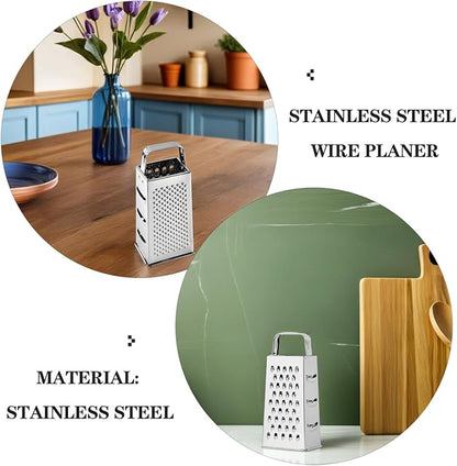 Ciieeo Stainless Steel Kitchen Grater, Multipurpose 4-sides Box Grater, Vegetable Slicer, Cheese Shredder, 9. 64 X 4. 17 X 3. 14 Inch, Silver