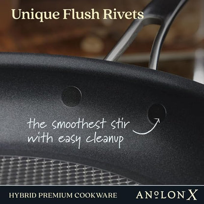 Anolon X Aluminum Nonstick Cookware Frying Pans/Skillet Set, 8.25 Inch and 10 Inch - Dark Gray