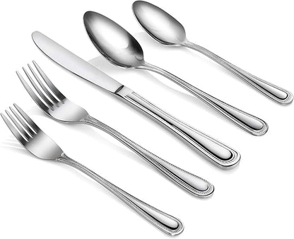 New Star Foodservice Bead Pattern, Stainless Steel, 60-Piece Flatware Set