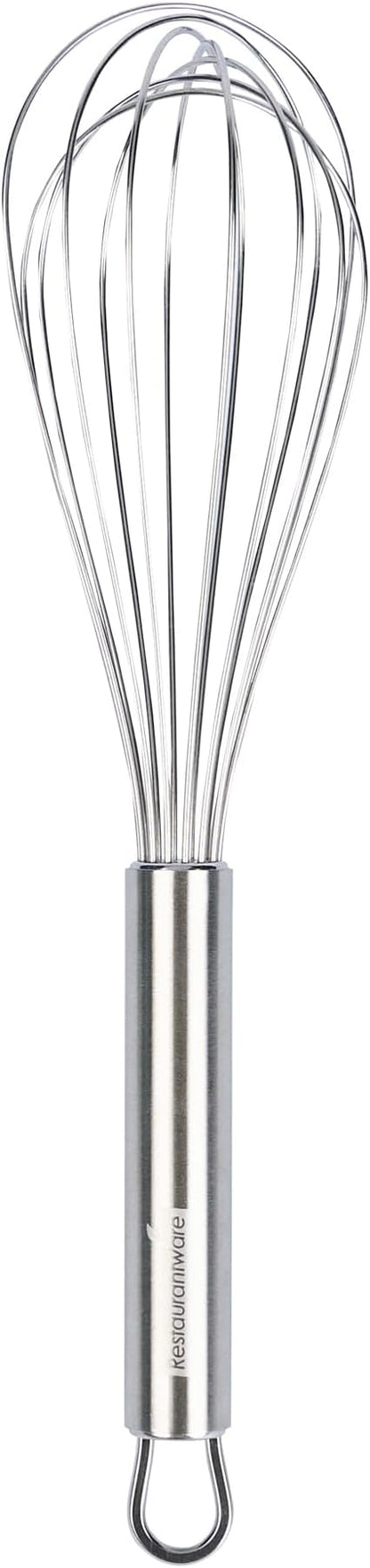 Restaurantware-German Standard 10.6 Inch French Whisk, 1 Dishwashable Kitchen Wire Whisk - Ergonomic Handle, Durable, Stainless Steel French Whip, For Blending, Stirring, Mixing Of Ingredients
