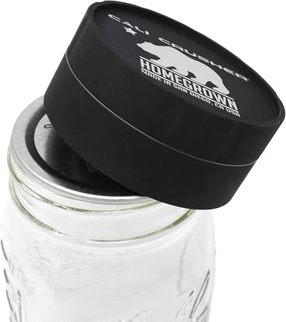 Homegrown Jar Head - 2 Piece Ball Mason Jar Herb & Spice Grinder - Black