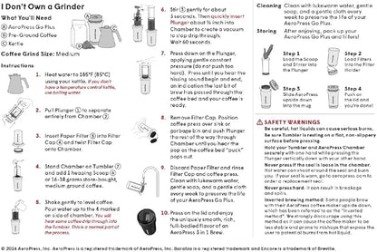AeroPress Go Plus, Small Portable Coffee Maker Kit, Travel, Camping & Office, All-in-One French Press, Pour-Over & Espresso-Style Manual Brewer, 2 Min Brew for Less Bitterness, More Flavor, Pink