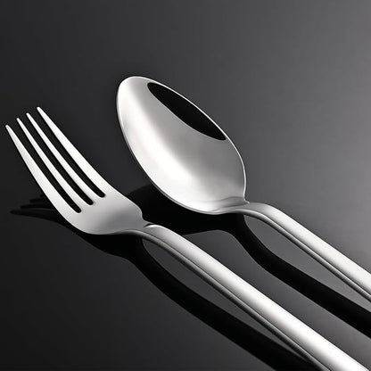 KINGSTONE Silverware Set, 5 Piece Flatware Cutlery Set for 1, 18/10 Stainless Steel Silverware Mirror Polished Dishwasher Safe for Home, Restaurant, Wedding, Party(Silver, 5 pieces for 1)