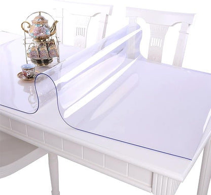 NECAUX Custom 12 x 24 Inch Clear Desk Cover Protector, 1.5mm Thick Plastic Desk Pad Mat, Table Cover Tablecloth Protector for Office Computer Writing Desk, Side Table, End Table, Night Stand, Dresser
