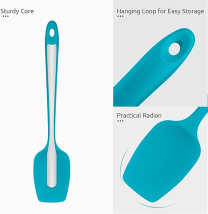 Heat Resistant Silicone Spoon Spatula: U-Taste 600ºF High Heat Flexible 11.38in Silicon Mixing Stirring Cooking Scraping Baking Bowl Scraper for Kitchen Nonstick Cookware (Marrs Green)