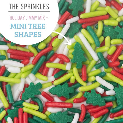 Sweets Indeed Christmas Cookie Decorating Kit – 11.31 oz | 3 Frosting Tubes (Red, Green & White) + 4 Decorating Tips + 2.5 oz Holiday Sprinkles for Christmas Cookies, Cupcakes & Cakes